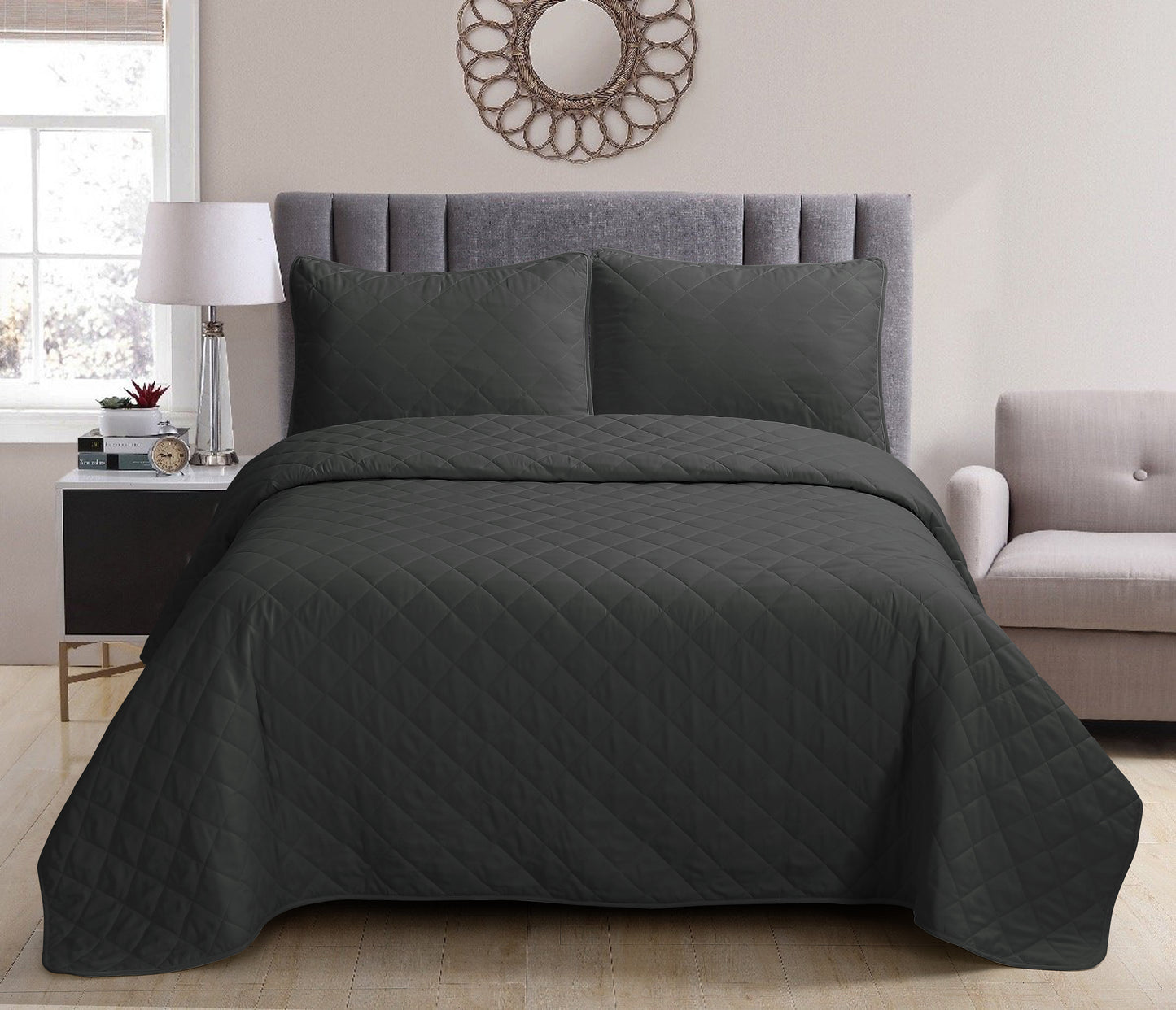 Colcha Diamante Gris Oxford