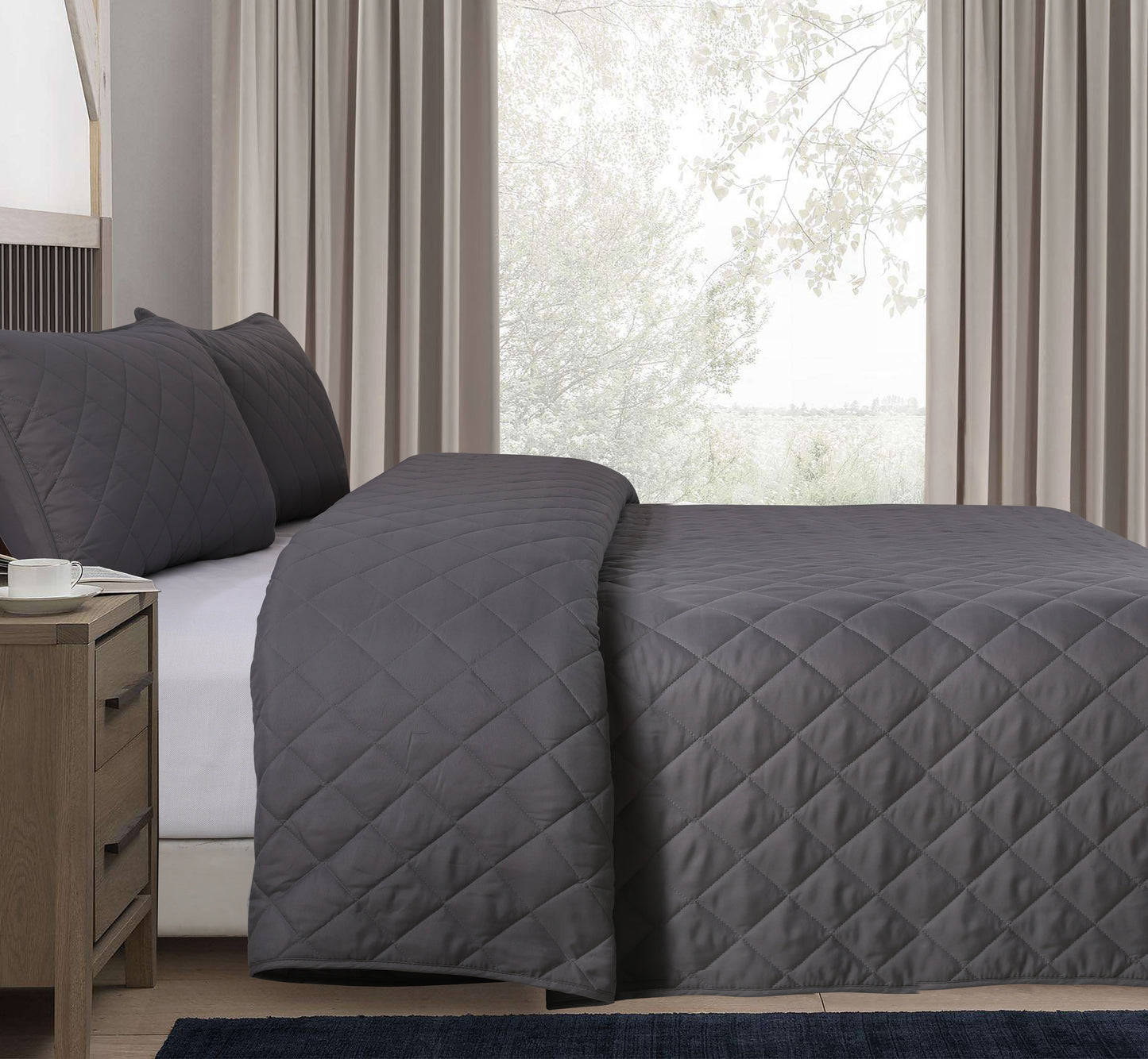 Colcha Diamante Gris Oxford